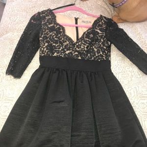 Eliza J 3/4 sleeve black lace dress